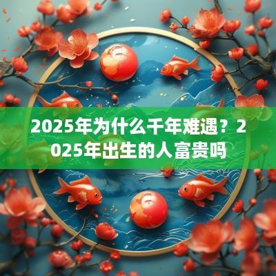 2025年为什么千年难遇？2025年出生的人富贵吗
