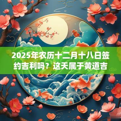 2025年农历十二月十八日签约吉利吗？这天属于黄道吉日吗？