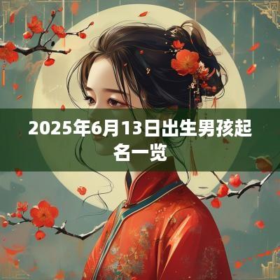 2025年6月13日出生男孩起名一览