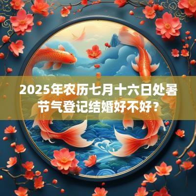2025年农历七月十六日处暑节气登记结婚好不好？