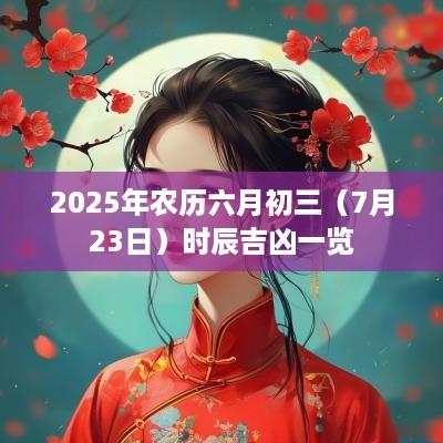 2025年农历六月初三（7月23日）时辰吉凶一览