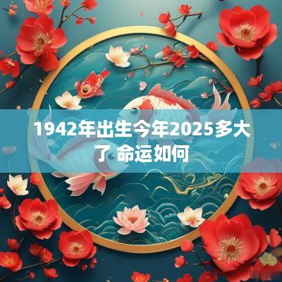 1942年出生今年2025多大了 命运如何
