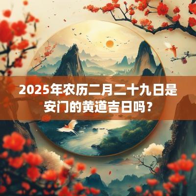 2025年农历二月二十九日是安门的黄道吉日吗？