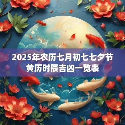 2025年农历七月初七七夕节黄历时辰吉凶一览表
