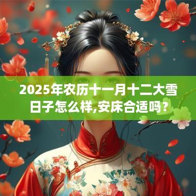2025年农历十一月十二大雪日子怎么样,安床合适吗? 2025年农历十一月十二大雪日子怎么样,安床合适吗?