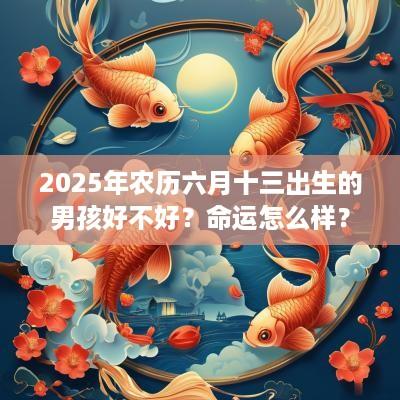 2025年农历六月十三出生的男孩好不好？命运怎么样？