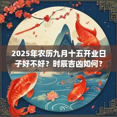 2025年农历九月十五开业日子好不好？时辰吉凶如何？