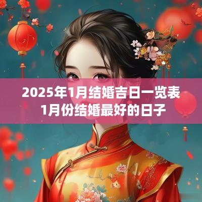 2025年1月结婚吉日一览表 1月份结婚最好的日子