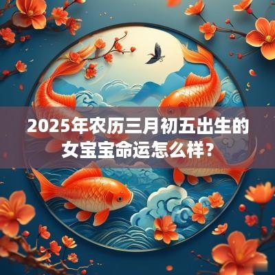 2025年农历三月初五出生的女宝宝命运怎么样？