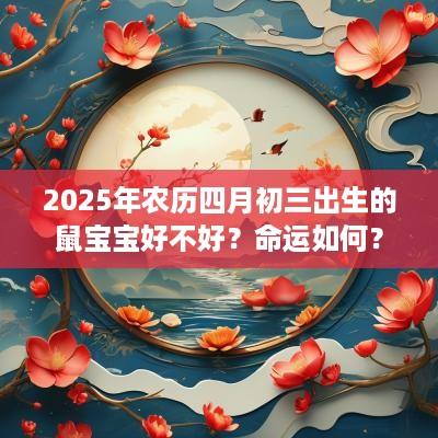 2025年农历四月初三出生的鼠宝宝好不好？命运如何？