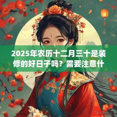2025年农历十二月三十是装修的好日子吗？需要注意什么吗？