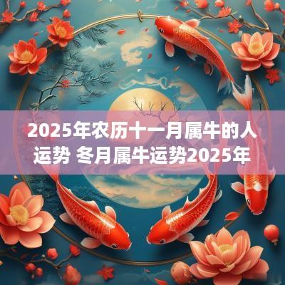2025年农历十一月属牛的人运势 冬月属牛运势2025年