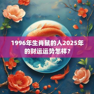 1996年生肖鼠的人2025年的财运运势怎样？