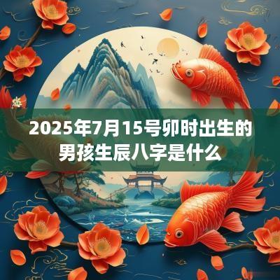 2025年7月15号卯时出生的男孩生辰八字是什么