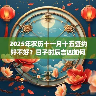 2025年农历十一月十五签约好不好？日子时辰吉凶如何？