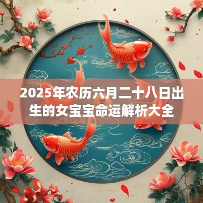 2025年农历六月二十八日出生的女宝宝命运解析大全