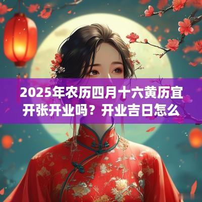 2025年农历四月十六黄历宜开张开业吗？开业吉日怎么选？