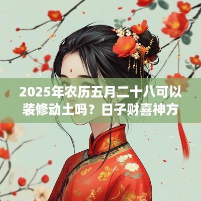 2025年农历五月二十八可以装修动土吗？日子财喜神方位？