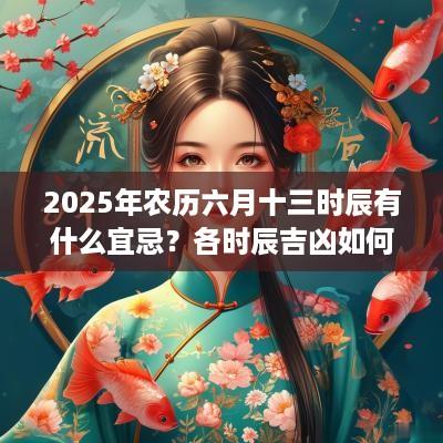 2025年农历六月十三时辰有什么宜忌？各时辰吉凶如何？