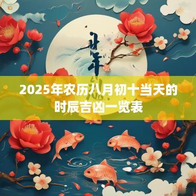 2025年农历八月初十当天的时辰吉凶一览表