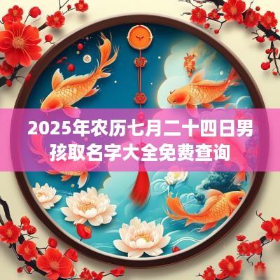 2025年农历七月二十四日男孩取名字大全免费查询