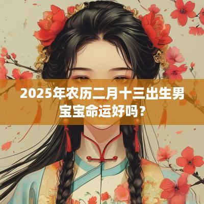 2025年农历二月十三出生男宝宝命运好吗？