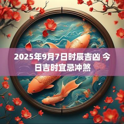 2025年9月7日时辰吉凶 今日吉时宜忌冲煞
